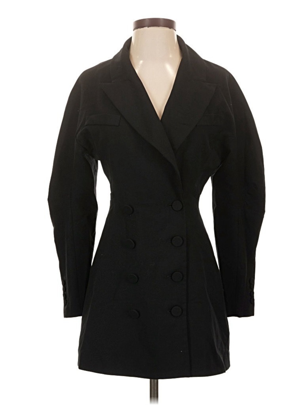Zara Women's Black Double-Breasted Pea Coat
